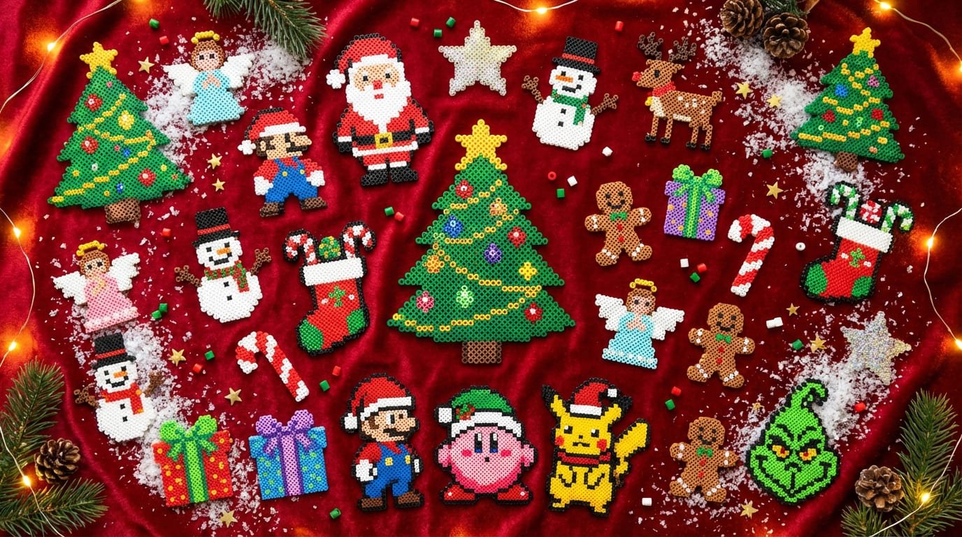 Jule Perler Samling - Juletrær, snømenn, nisser og flere