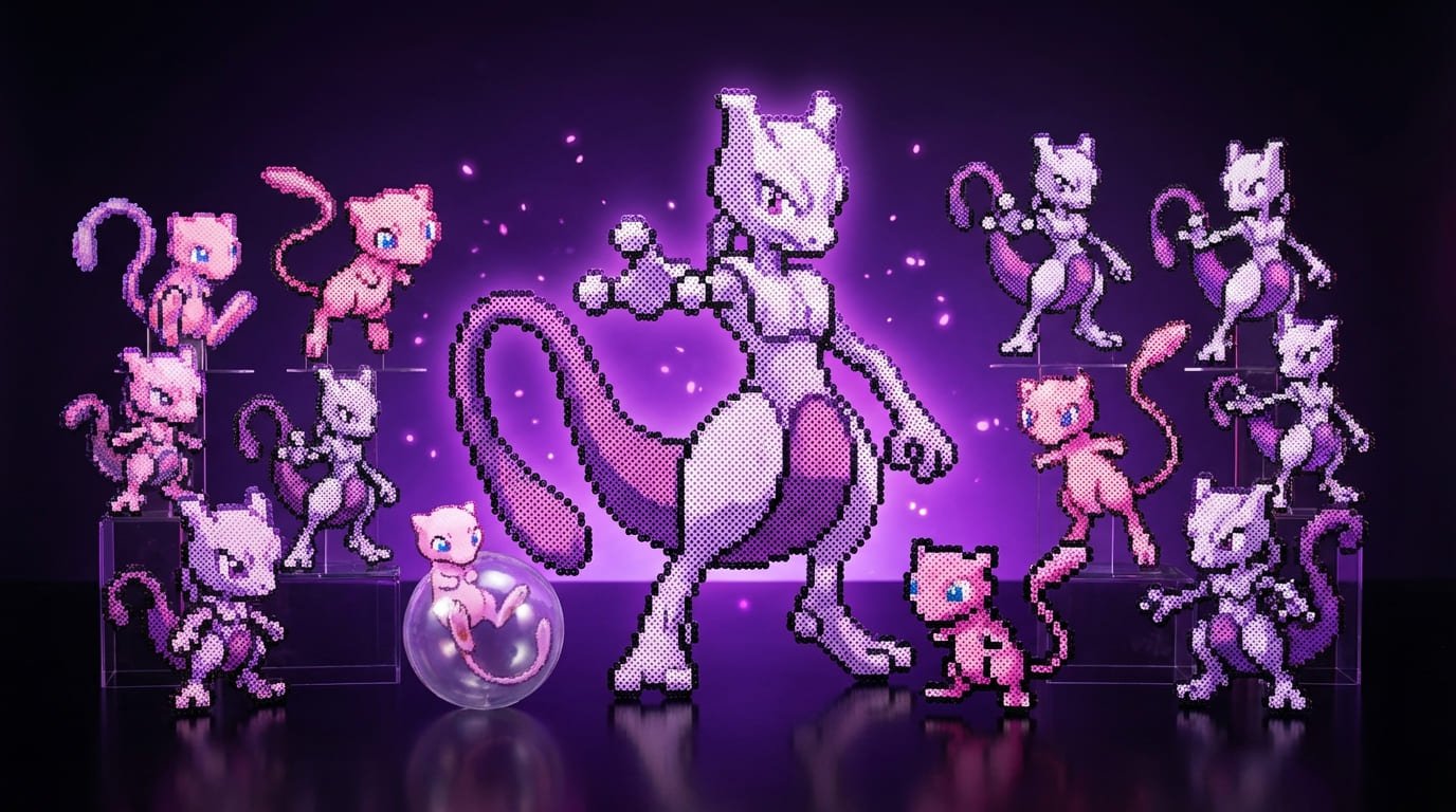 Mew og Mewtwo Perler Samling