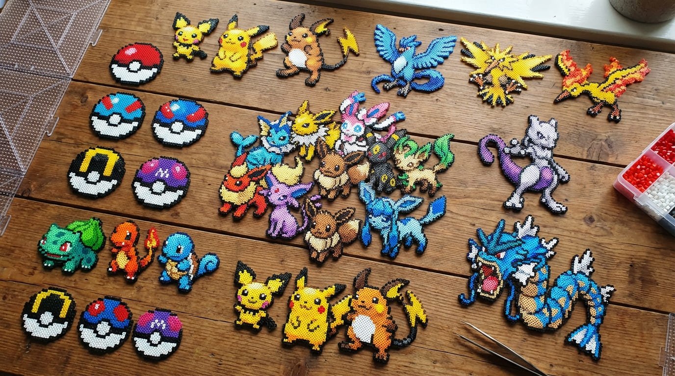 Pokemon Perler Samling - Pikachu, Charizard, Eevee og flere