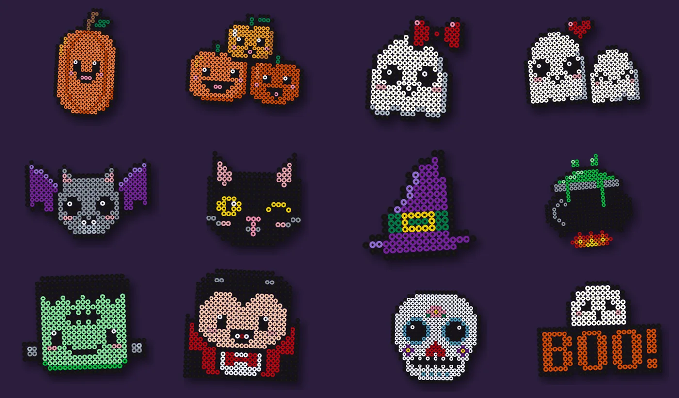 Hamahelmi halloween: kurpitsat, kummitukset ja kiltit hirviöt