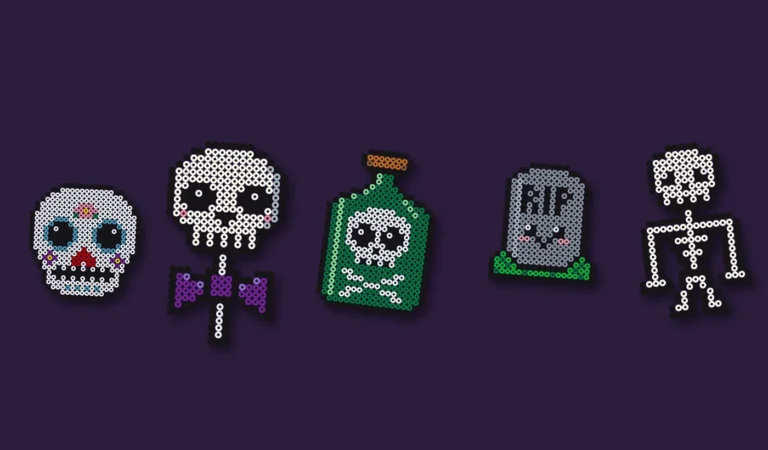 halloween perleplate skjelett