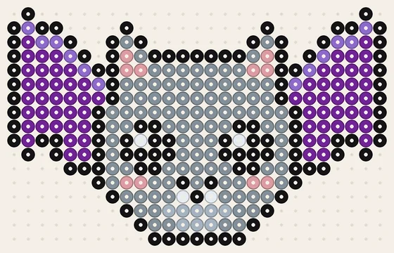 Chauve-souris toute ronde – modèle perles à repasser halloween